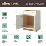 allen + roth Aveley 30-in W x 34.5-in H x 24-in D Linen Sink Base Fully Assembled Cabinet (Flat Panel Shaker Style)