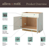 allen + roth Pattingham 36-in W x 34.5-in H x 24-in D Harbor Sink Base Fully Assembled Cabinet (Raised Panel Square Style)