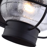 Portfolio Trevett 14-in H Matte Black Outdoor Wall Lantern, Seeded Glass, Medium Base E26