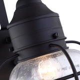 Portfolio Trevett 14-in H Matte Black Outdoor Wall Lantern, Seeded Glass, Medium Base E26