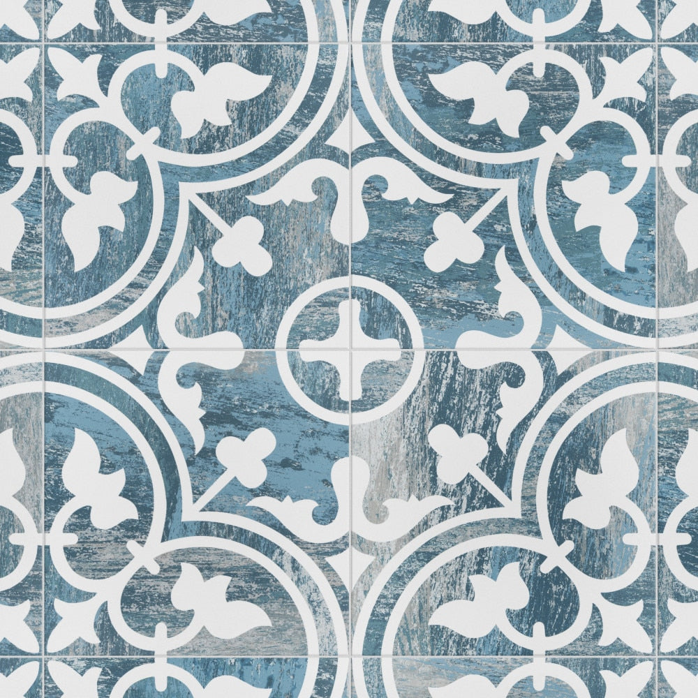 Affinity Tile Cassis Arte Blue Day 10-in x 10-in Multi-finish Porcelain Encaustic Floor and Wall Tile product image