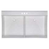 Mustee 2-Basin White Wall Mount Laundry Sink with Drain & Faucet