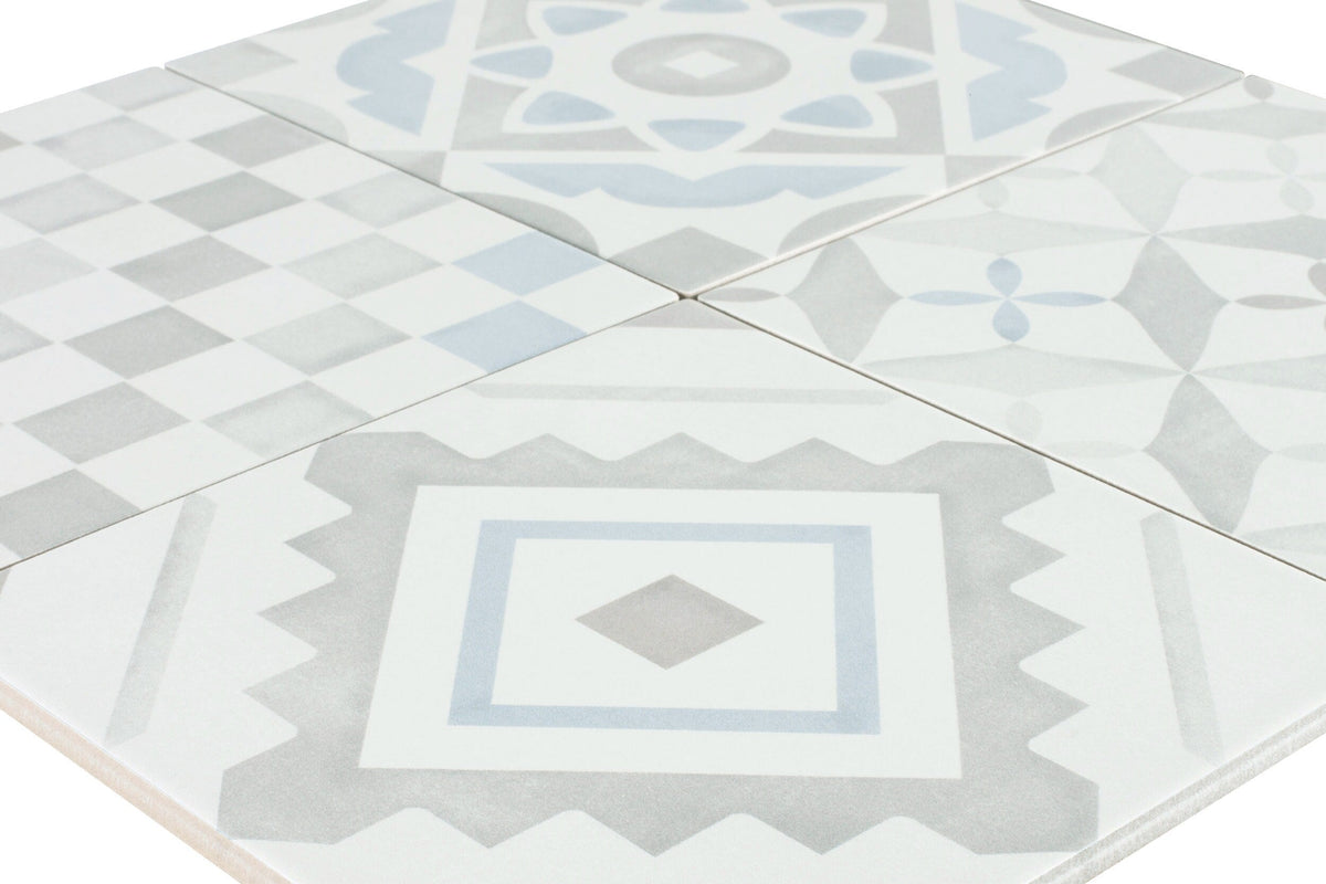 Giorbello (Sample) Chiasmo Multi 8-in x 8-in Matte Porcelain Patterned Floor and Wall Tile
