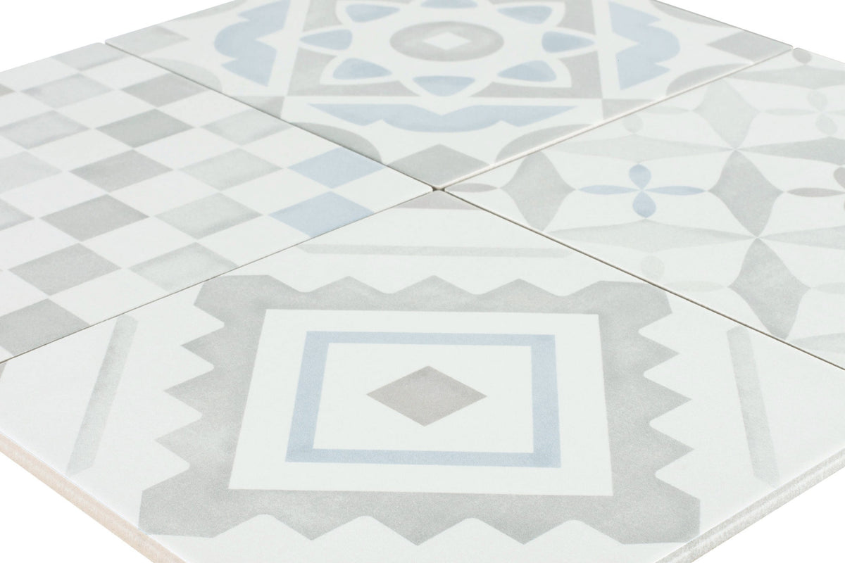 Giorbello Chiasmo White 8-in x 8-in Matte Porcelain Floor and Wall Tile (7.11-sq. ft/ Carton)