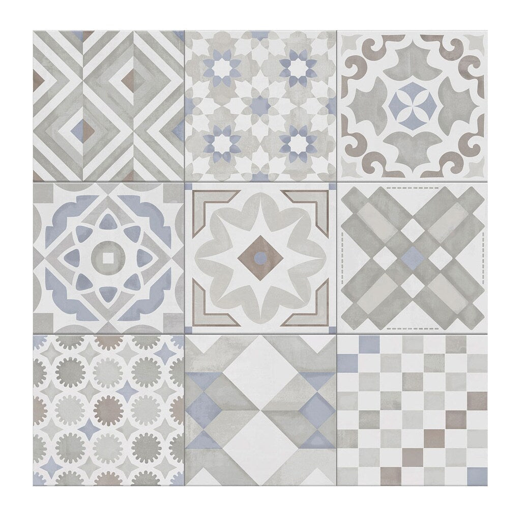 Giorbello Chiasmo Patterned 8-in x 8-in Matte Porcelain Floor and Wall Tile (7.11-sq. ft/ Carton)