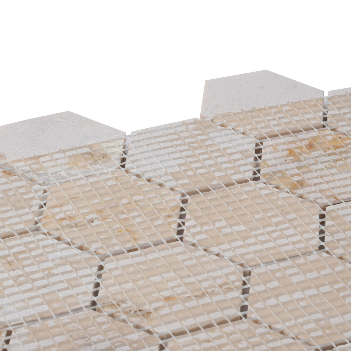 Apollo Tile (Sample) Sparta Beige 4-in x 4-in Polished Marble Honeycomb Mosaic Floor and Wall Tile