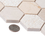 Apollo Tile Sparta Beige 12-in x 12-in Polished Natural Stone Marble Honeycomb Marble Look Floor and Wall Tile (4.92-sq. ft/ Carton)