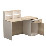 FUFU&GAGA Modern/Contemporary Off-White Reception Desk with Drawers, Shelves, and Lockable Cabinet