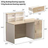 FUFU&GAGA Modern/Contemporary Off-White Reception Desk with Drawers, Shelves, and Lockable Cabinet