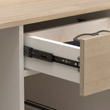 FUFU&GAGA Modern/Contemporary Off-White Reception Desk with Drawers, Shelves, and Lockable Cabinet