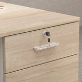 FUFU&GAGA Modern/Contemporary Off-White Reception Desk with Drawers, Shelves, and Lockable Cabinet