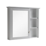 WELLFOR Solid Wood 34-in x 30-in Surface Mount Gray Mirrored Soft Close Medicine Cabinet