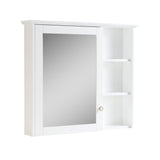 WELLFOR Solid Wood 34-in x 30-in Surface Mount White Mirrored Soft Close Medicine Cabinet