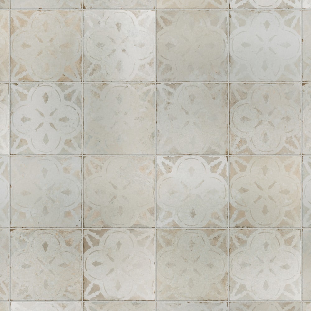 Affinity Tile Kings Aurora White 18-in x 18-in Matte Ceramic Encaustic Floor and Wall Tile product image