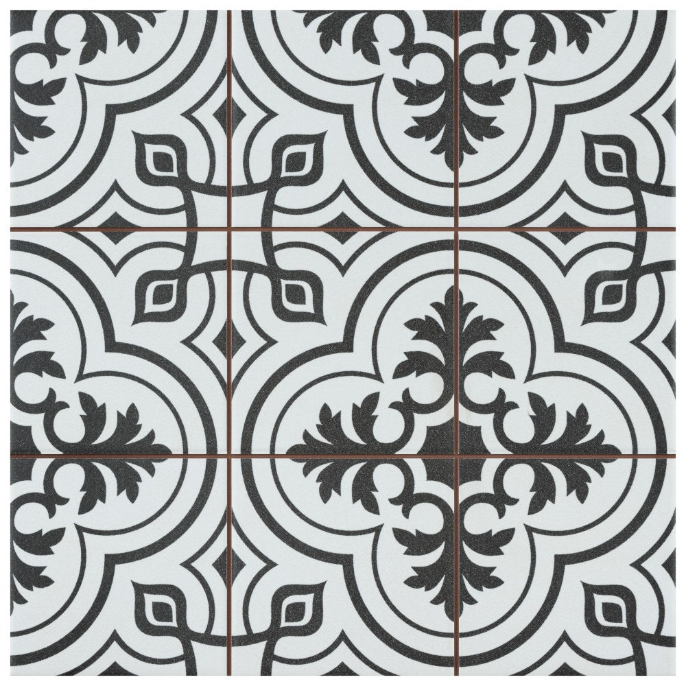Affinity Tile Harmonia Vintage White 13-in x 13-in Matte Ceramic Encaustic Floor and Wall Tile product image