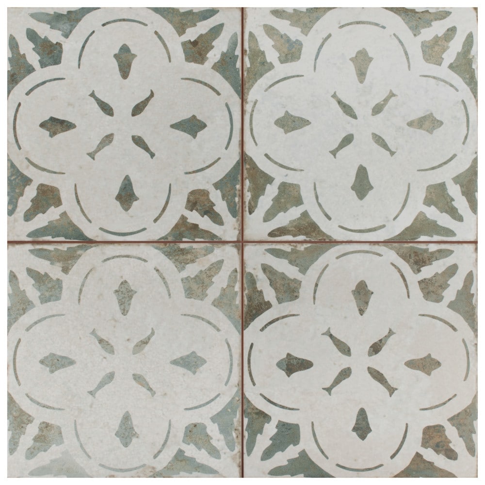 Affinity Tile Kings Aurora Sage 18-in x 18-in Matte Ceramic Encaustic Floor and Wall Tile product image