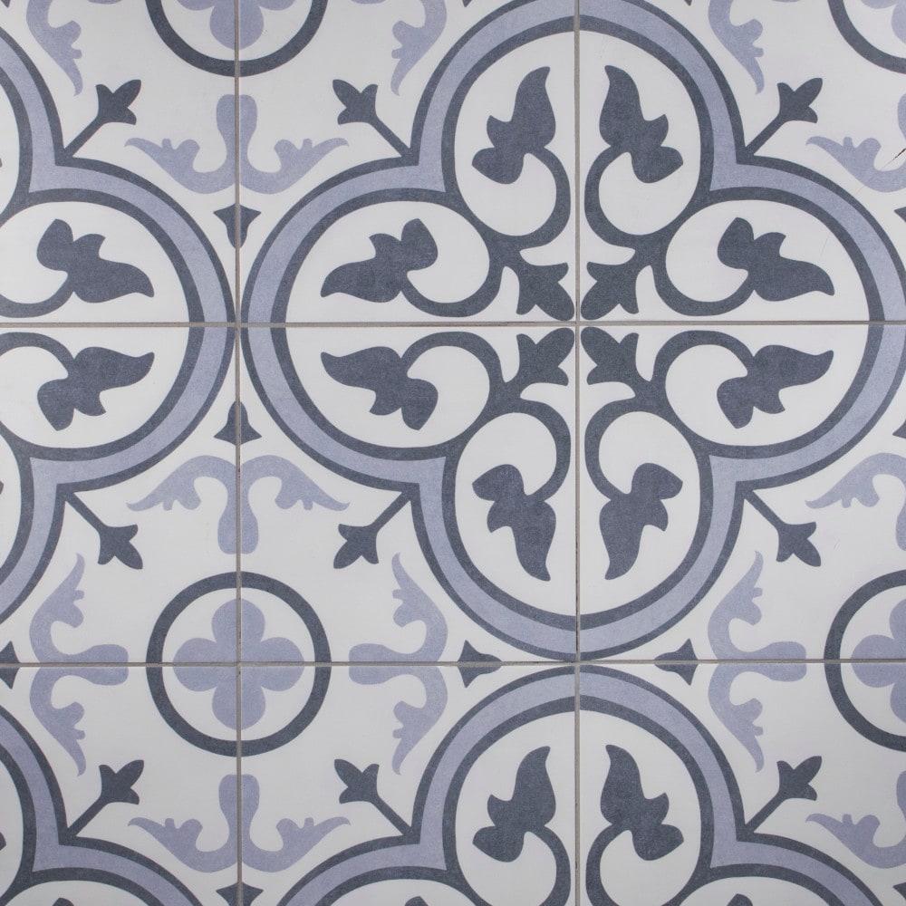 Affinity Tile Amberes Azul II 13-in x 13-in Matte Ceramic Encaustic Floor and Wall Tile product image