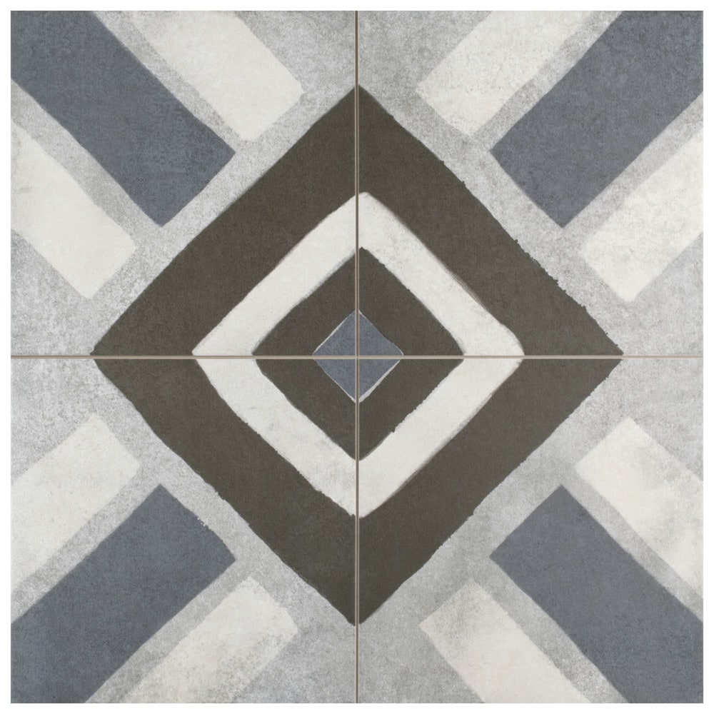 Affinity Tile Kings Sena Azul 18-in x 18-in Matte Porcelain Encaustic Floor and Wall Tile product image