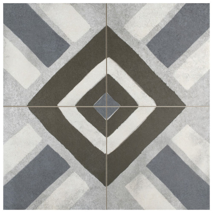 Affinity Tile Kings Sena Azul 18-in x 18-in Matte Porcelain Encaustic Floor and Wall Tile product image