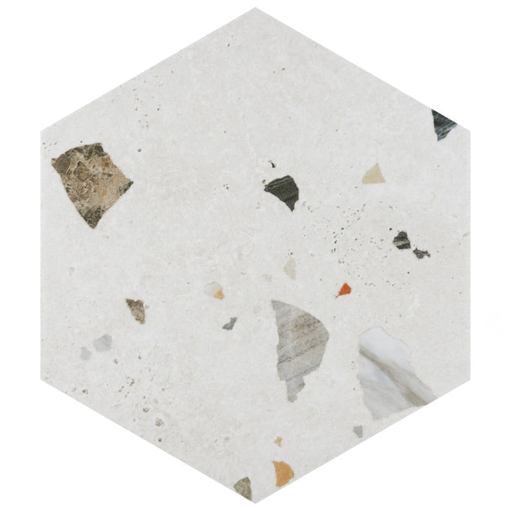 Affinity Tile Sonar Hex White 9-in x 10-in Multi-finish Porcelain Hexagon Floor and Wall Tile product image