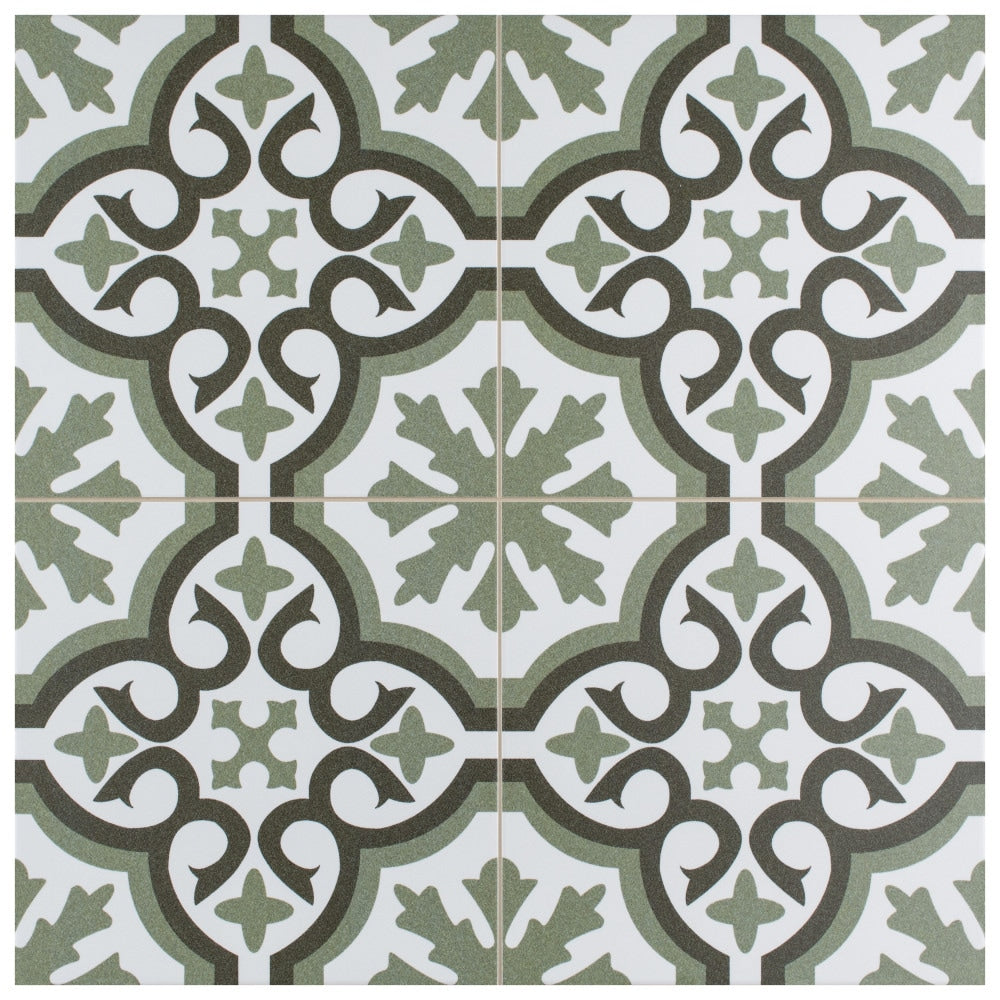 Affinity Tile Berkeley Essence Eden 18-in x 18-in Matte Porcelain Encaustic Floor and Wall Tile product image