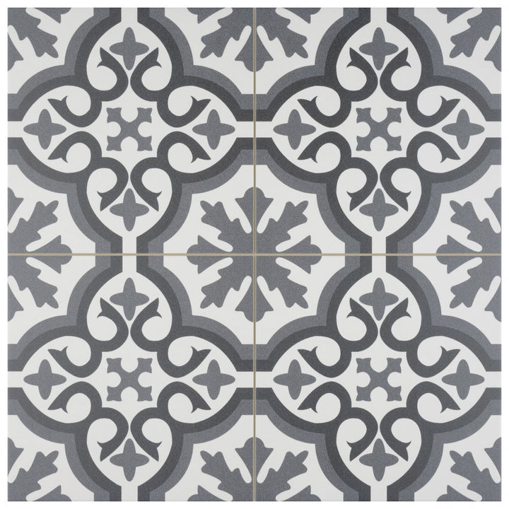 Affinity Tile Berkeley Essence Grey 18-in x 18-in Matte Porcelain Encaustic Floor and Wall Tile product image