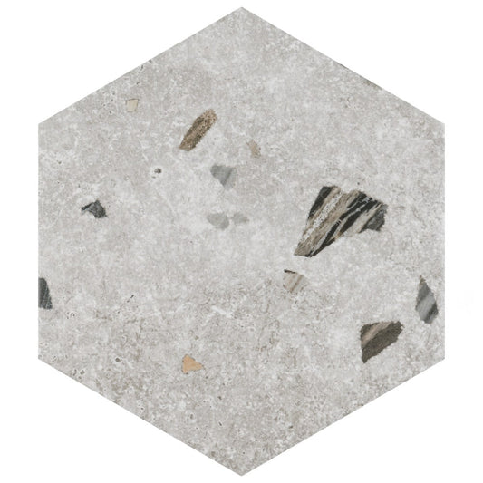 Affinity Tile Sonar Hex Silver 9-in x 10-in Multi-finish Porcelain Hexagon Floor and Wall Tile product image