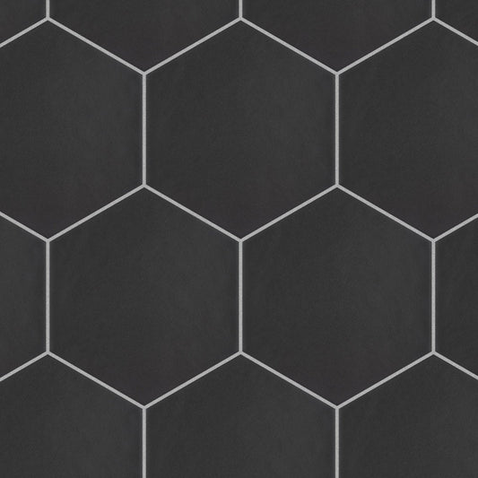 Affinity Tile Hexatile Matte Nero 7-in x 8-in Matte Porcelain Hexagon Floor and Wall Tile product image