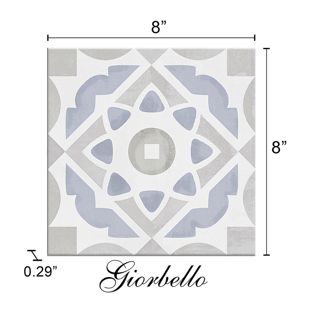 Giorbello Chiasmo Patterned 8-in x 8-in Matte Porcelain Floor and Wall Tile (7.11-sq. ft/ Carton)