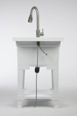 Project Source 24-in x 24-in White Freestanding Utility Tub with Faucet and Drain