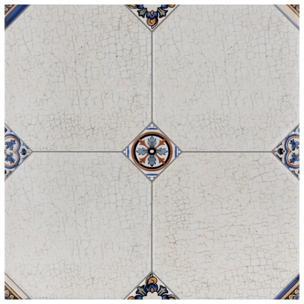 Affinity Tile Manises Decor Blanco 13-in x 13-in Multi-finish Porcelain Patterned Floor and Wall Tile product image