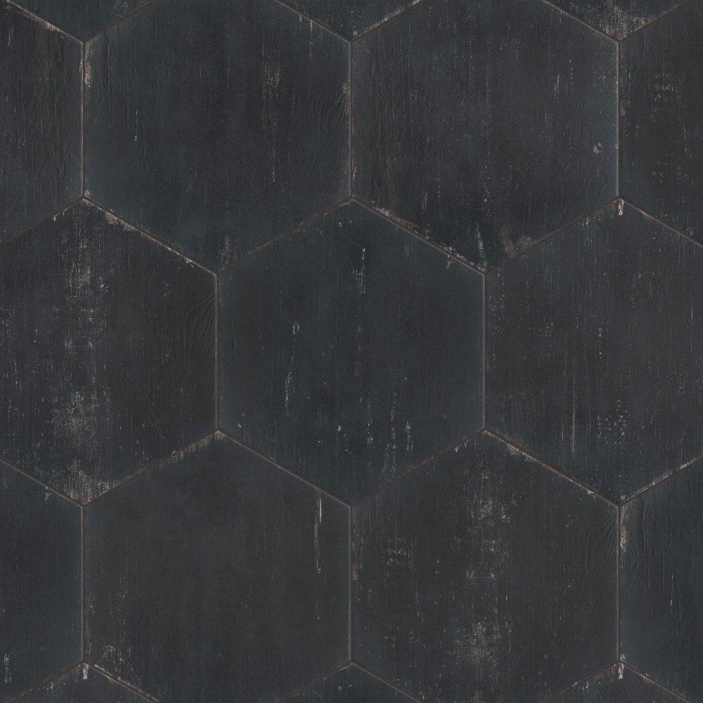 Affinity Tile Retro Hex Nero 14-in x 16-in Matte Porcelain Wood look Hexagon Floor and Wall Tile product image