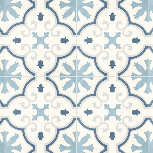 Affinity Tile Monteca Blue 10-in x 10-in Satin Porcelain Encaustic Floor and Wall Tile product image