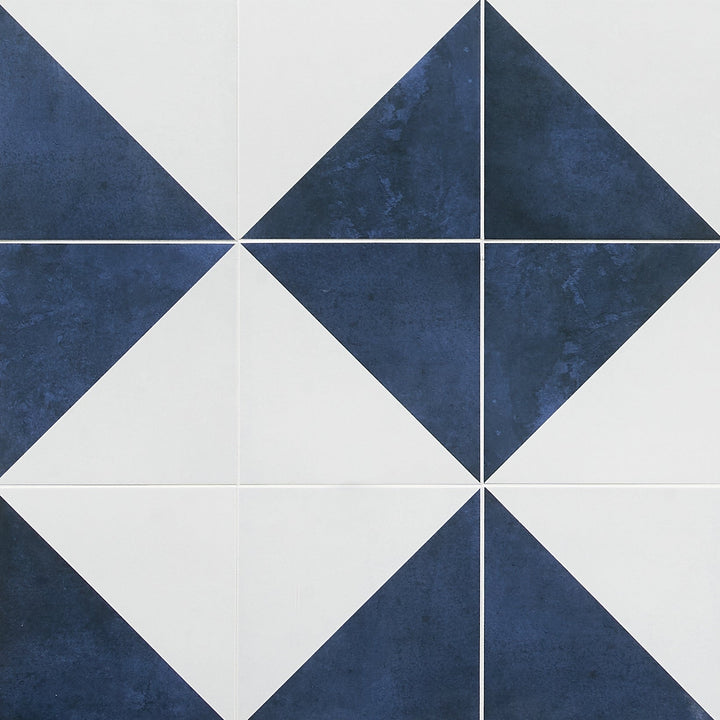 Artmore Tile Elizabeth Sutton Art Terra Dos Blue 8-in x 8-in Matte Porcelain Encaustic Floor and Wall Tile product image