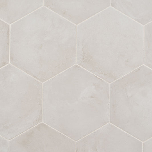 Artmore Tile Storm Hex Bianco 8-in x 10-in Matte Porcelain Encaustic Hexagon Floor and Wall Tile product image