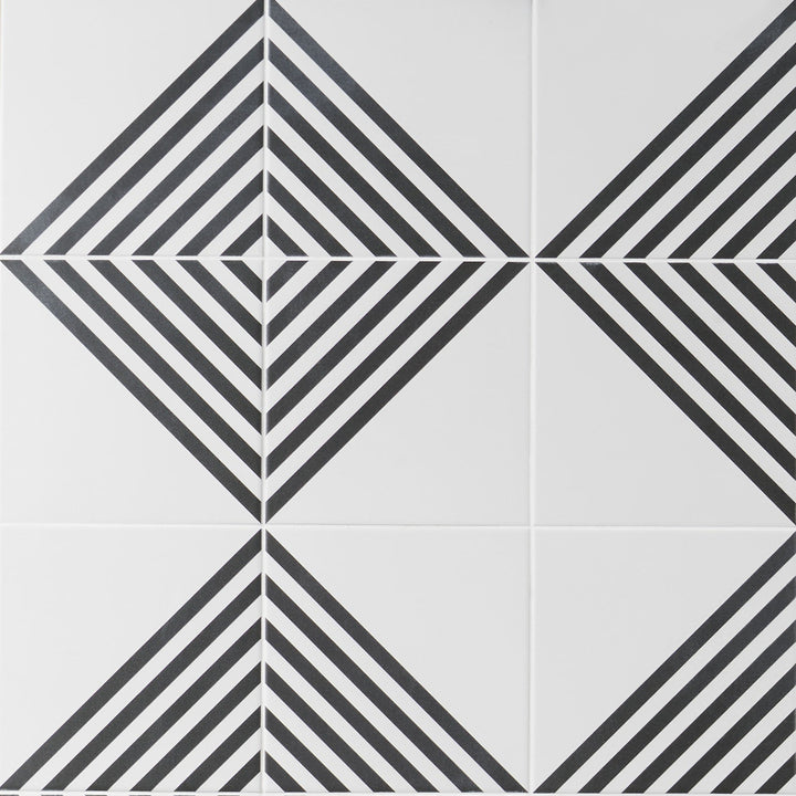 Artmore Tile Record Stripe Positive 8-in x 8-in Matte Porcelain Encaustic Floor and Wall Tile product image