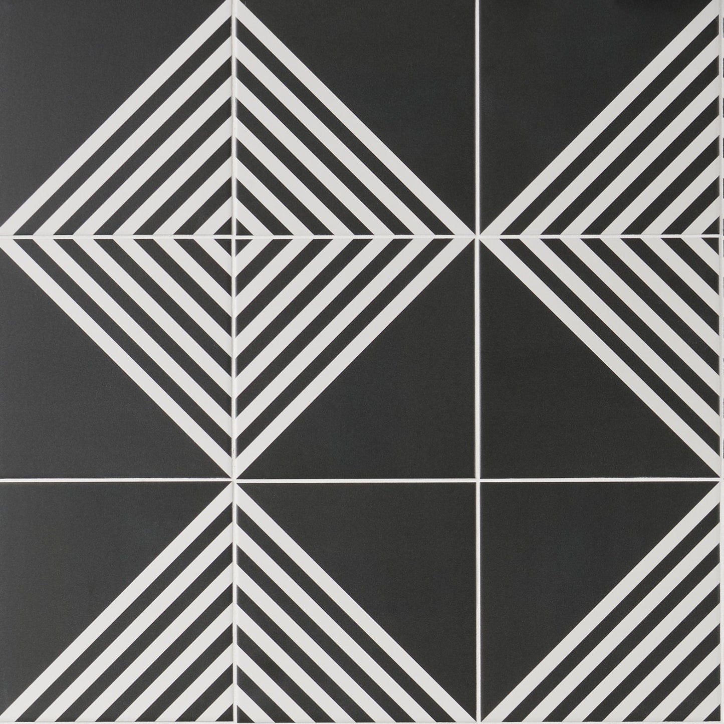 Artmore Tile Record Stripe Negative 8-in x 8-in Matte Porcelain Encaustic Floor and Wall Tile product image