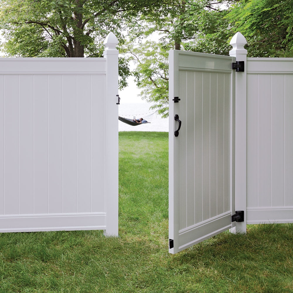 Freedom Everton 6-ft H x 4-ft W White Vinyl Fence Gate (Unassembled)