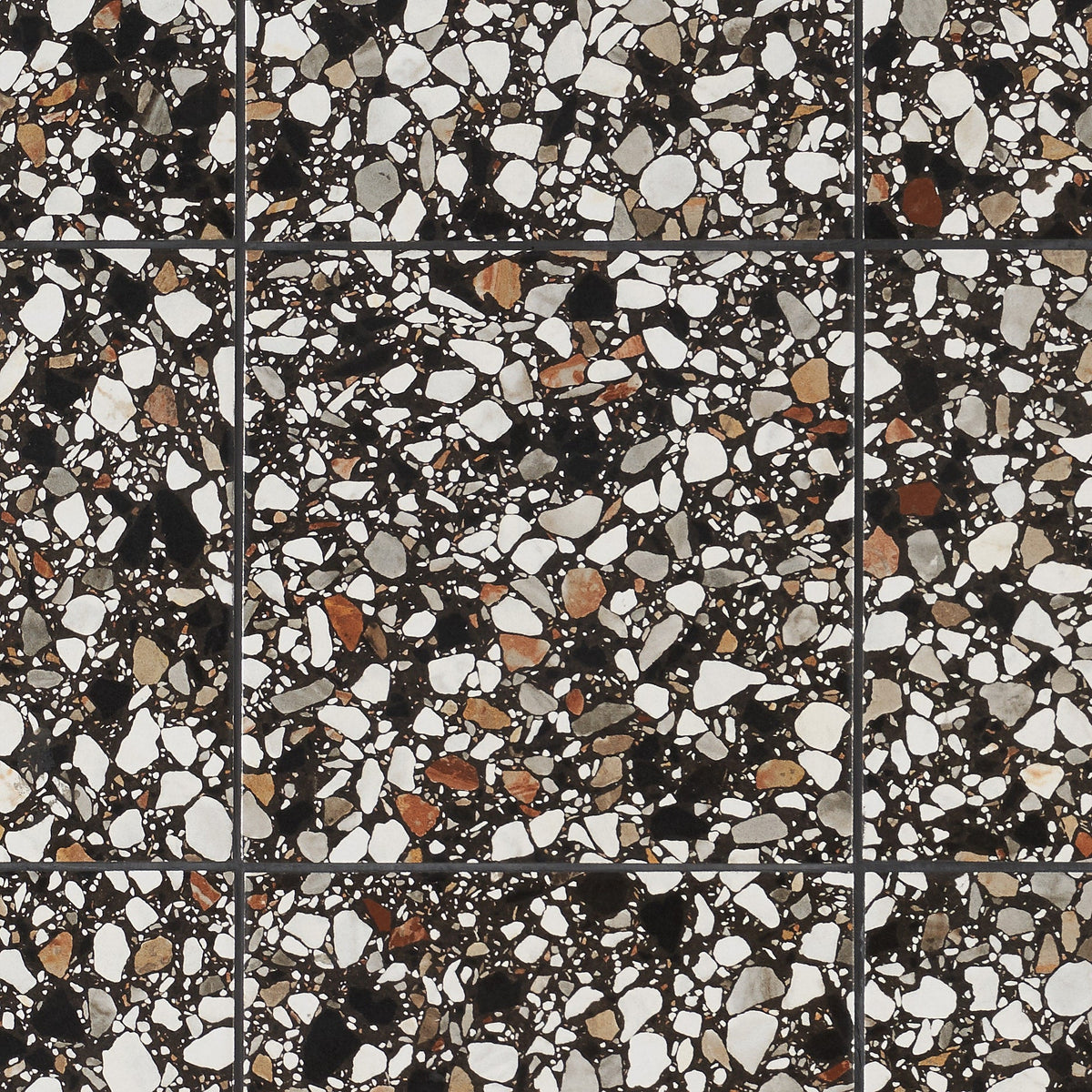 Artmore Tile Shards Terrazzo Nero 8-in x 8-in Matte Porcelain Cement look Floor and Wall Tile product image