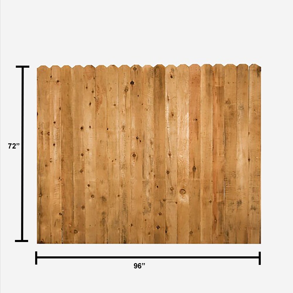 6-ft x 8-ft Cedar Dog Ear Privacy Fence Panel