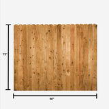 6-ft x 8-ft Cedar Dog Ear Privacy Fence Panel