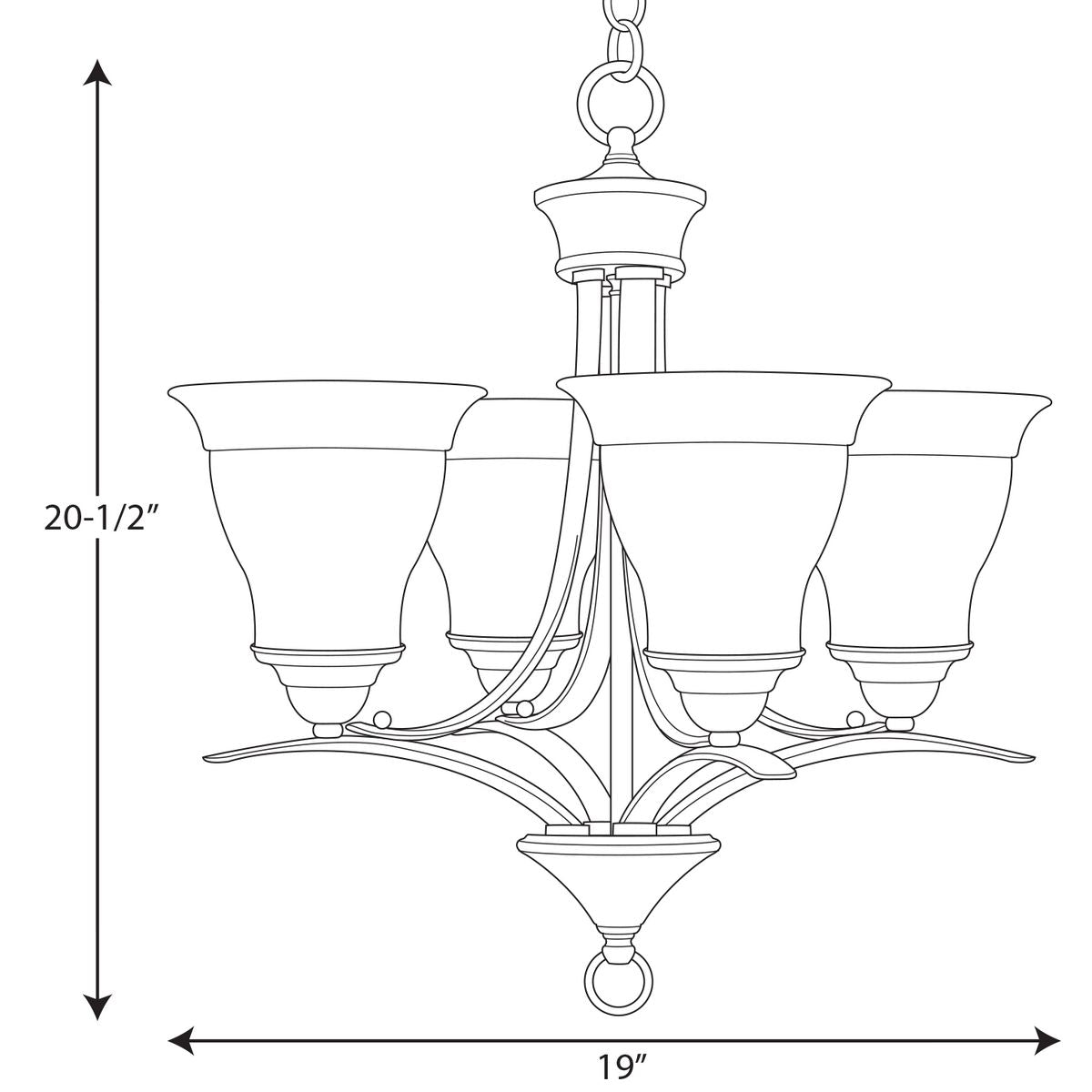 Progress Lighting Trinity 4-Light Brushed Nickel Transitional Chandelier