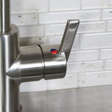 Project Source Flynt Brushed Stainless Single-Handle Deck-Mount Pull-Down Kitchen Faucet with Deck Plate, 1.8 GPM