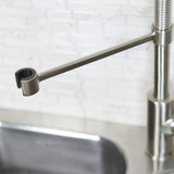 Project Source Brushed Nickel 1-Handle Deck-Mount Pull-Down Kitchen Faucet with Deck Plate