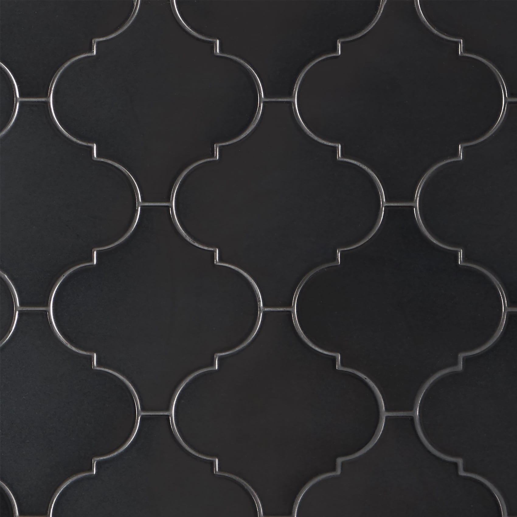 Artmore Tile Zest Black 5-in x 10-in Matte Porcelain Encaustic Arabesque Wall Tile product image