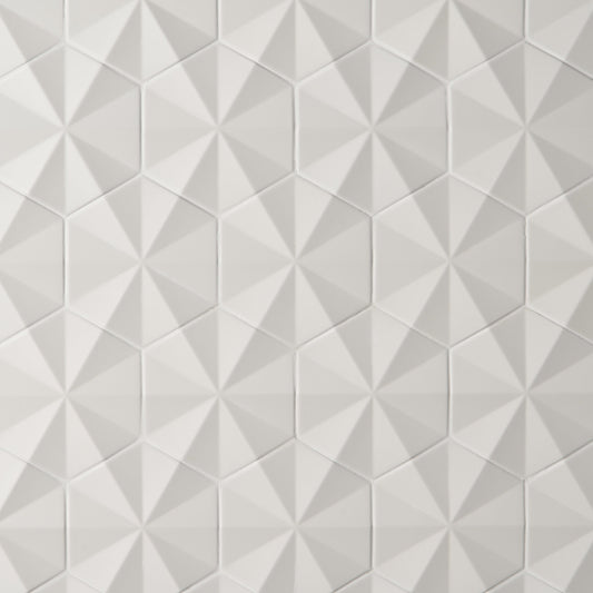 Artmore Tile Zest White 6-in x 7-in Matte Porcelain Encaustic Hexagon Wall Tile product image
