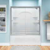 Ensemble 33-1/4 in. x 60 in. x 55-1/4 in. 3-piece Direct-to-Stud Shower Wall Set in White - Super Arbor