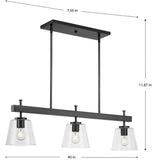 Progress Lighting Saffert 3-Light Matte Black Transitional Chandelier