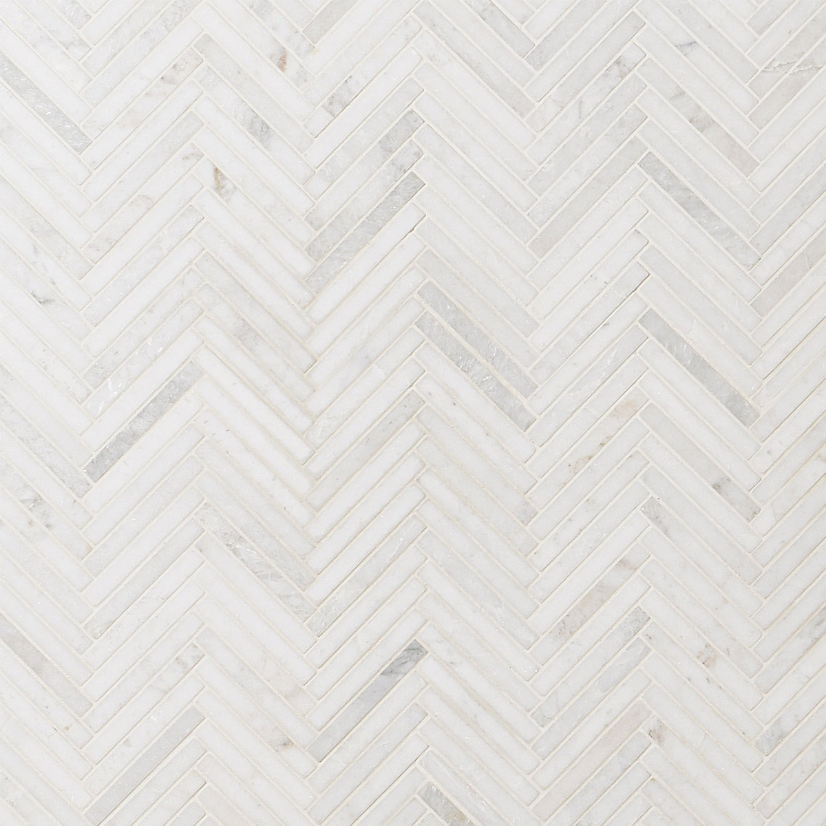 Artmore Tile Frost White 11-in x 12-in Polished Natural stone Marble Marble look Herringbone Mosaic Floor and Wall Tile product image