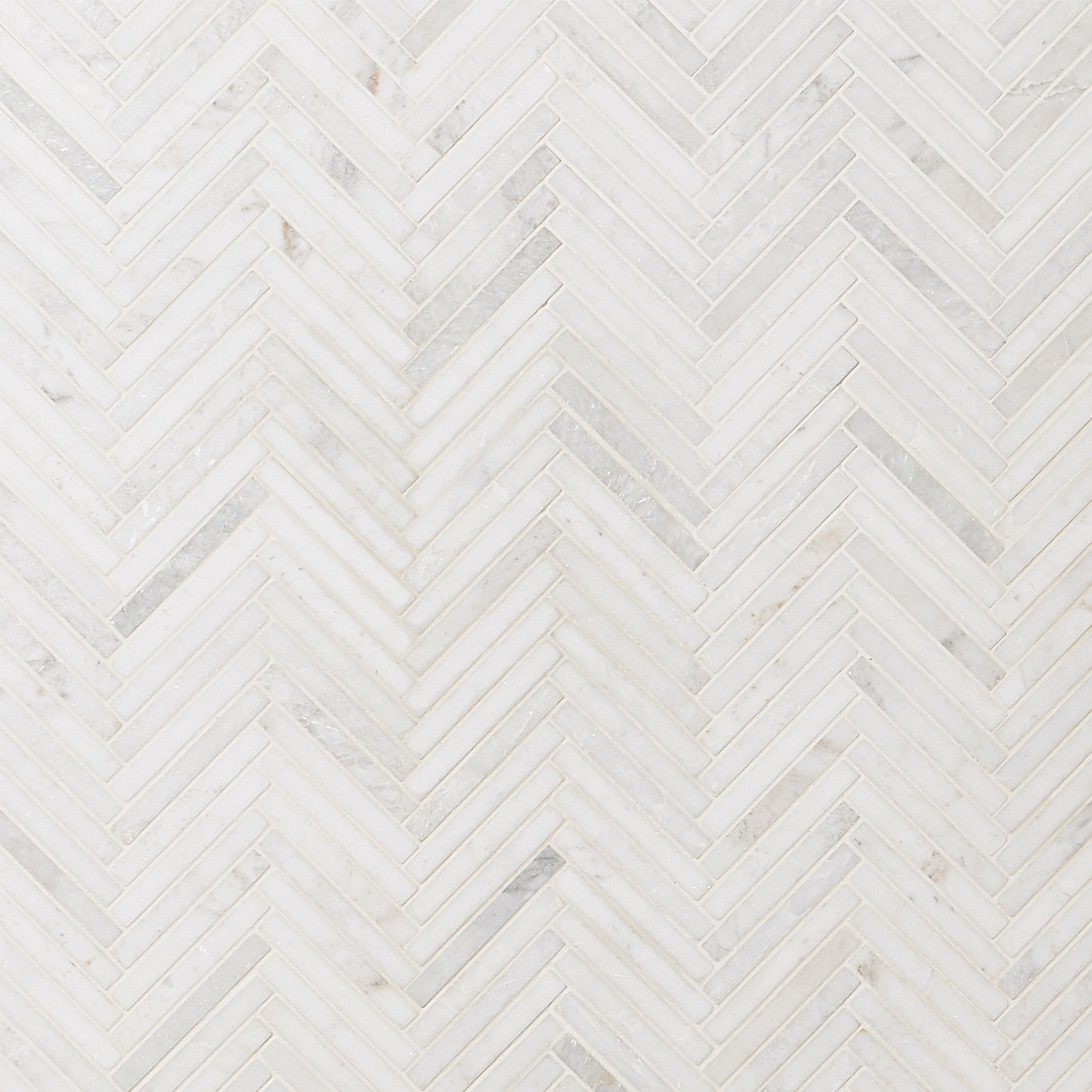 Artmore Tile Frost White 11-in x 12-in Polished Natural stone Marble Marble look Herringbone Mosaic Floor and Wall Tile product image